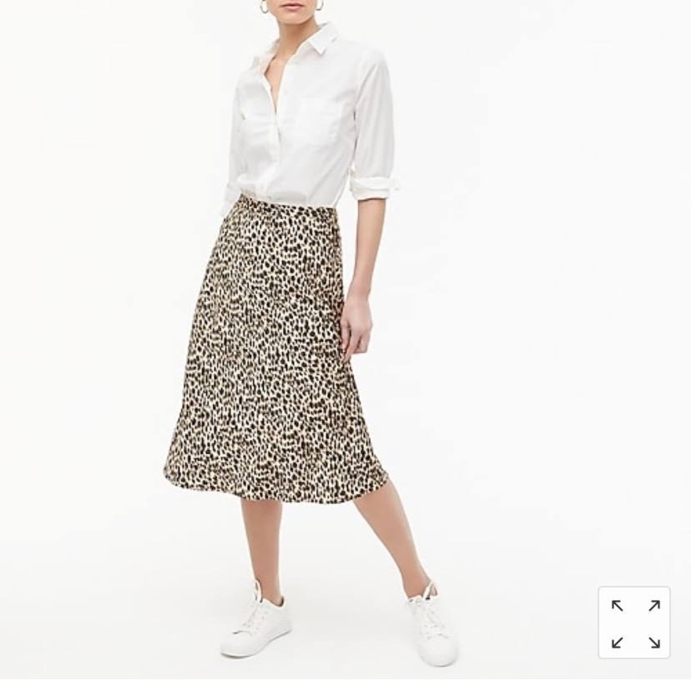 J. Crew leopard print skirt, XXS, midi length